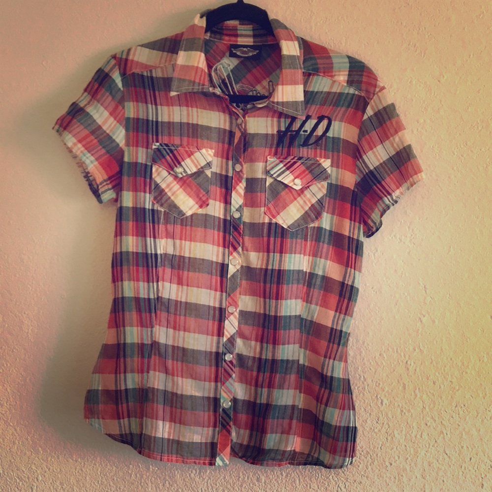 WOMANS Harley Davidson Snap front blouse